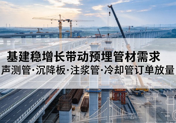 建邺基建稳增长带动预埋监测管材需求，声测管、沉降板、注浆管订单持续放量