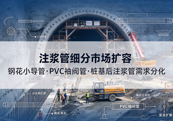 建邺注浆管细分市场扩容，隧道钢花小导管、PVC 袖阀管、桩基后注浆管需求分化